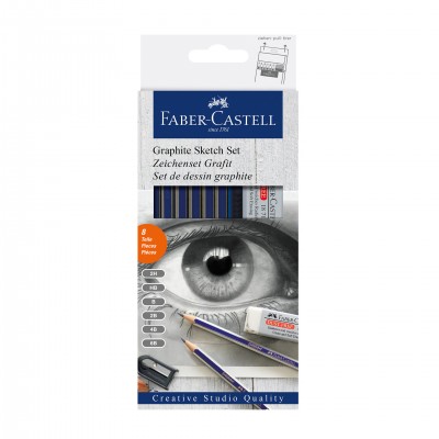 Faber-Castell Молив Goldfaber 1221, комплект от 6 броя, с включени острилка и гума