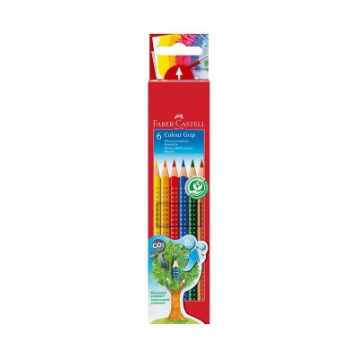 Faber-Castell Акварелни моливи Grip, 6 цвята