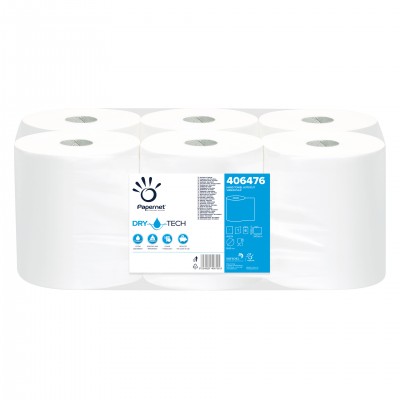 Papernet Кърпи за ръце Dry Tech, на ролка, еднопластови, 247 m, 6 броя