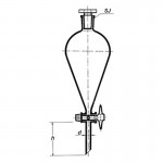 Делителна фуния крушовидна 250 ml. Делителна фуния крушовидна 250 ml.