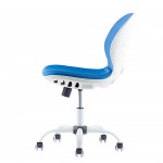 RFG Детски стол Flexy White, дамаска и меш, синя седалка, синя облегалка
