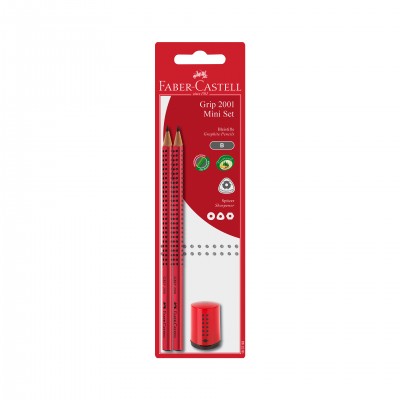 Faber-Castell Молив Grip 2001, 2 броя, с включена острилка Grip, цветна Faber-Castell Молив Grip 2001, 2 броя, с включена острилка Grip, цветна