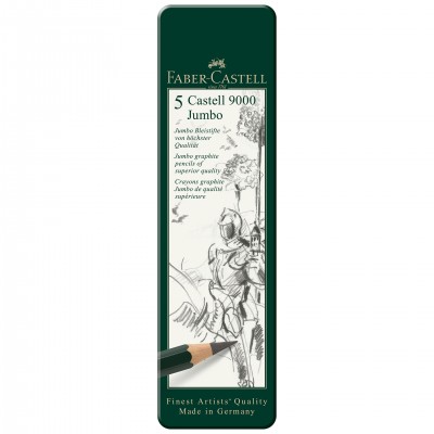 Faber-Castell Молив Castell 9000, Jumbo, чернографитен, 5 броя Faber-Castell Молив Castell 9000, Jumbo, чернографитен, 5 броя