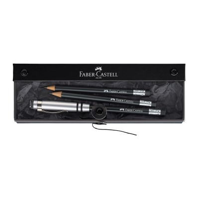 Faber-Castell Молив Perfect Design, чернографитен, черен, с алуминиева капачка, с два резервни молива Faber-Castell Молив Perfect Design, чернографитен, черен, с алуминиева капачка, с два резервни молива