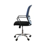 RFG Работен стол Parma Black W, дамаска и меш, черна седалка, синя облегалка RFG Работен стол Parma Black W, дамаска и меш, черна седалка, синя облегалка
