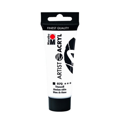 Marabu Акрилна боя Artist Acryl, № 970, титанвайс, 22 ml Marabu Акрилна боя Artist Acryl, № 970, титанвайс, 22 ml