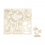 Creativ Company Шаблон Дърво и зайци, 15.5 х 17 cm
