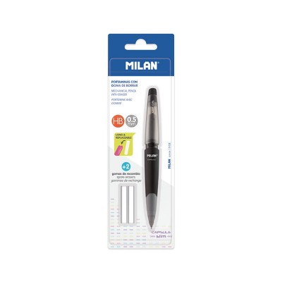 Milan Автоматичен молив Capsule Slim, с 2 гуми, в блистер, опаковка 24