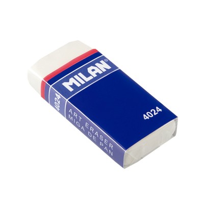 Milan Гума за молив Art 4024, синтетична, голяма, бяла, 10 броя