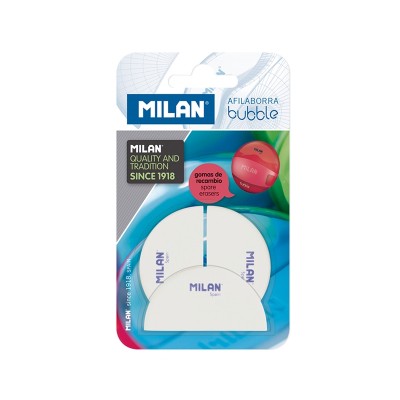 Milan Гума за молив Bubble, резервна, 3 броя в блистер, опаковка 12 Milan Гума за молив Bubble, резервна, 3 броя в блистер, опаковка 12
