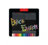 Faber-Castell Моливи Black Edition, 24 цвята, в метална кутия