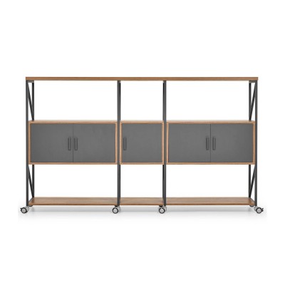 RFG Стелаж London, с колелца и 5 врати, 2100 х 400 х 1180 mm