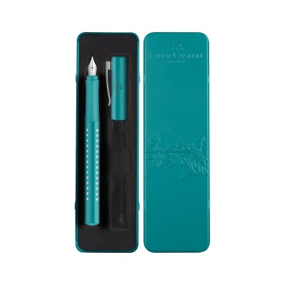 Faber-Castell Писалка Sparklе, М, морскозелена, в метална кутия