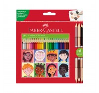 Faber-Castell Цветни моливи Triangular моливи, 24 стандартни и 3 телесни цвята