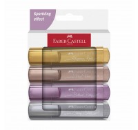 Faber-Castell Текст маркер 1546, металик, с блестящ ефект, 4 цвята