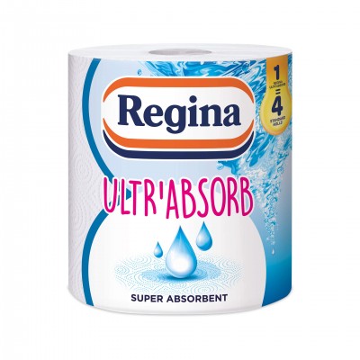 Regina Кухненска ролка Ultra Absorb, целулоза, трипластова, 1 брой Regina Кухненска ролка Ultra Absorb, целулоза, трипластова, 1 брой
