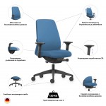 Ергономичен стол Interstuhl Every EV116, текстил, Synchronous механизъм, полиамидна основа, светлосин Ергономичен стол Interstuhl Every EV116, текстил, Synchronous механизъм, полиамидна основа, светлосин