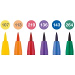 Faber-Castell Маркер-четка Pitt Artist, цветно колело, 6 броя Faber-Castell Маркер-четка Pitt Artist, цветно колело, 6 броя