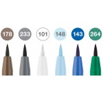 Faber-Castell Маркер-четка Pitt Artist, зима, 6 броя Faber-Castell Маркер-четка Pitt Artist, зима, 6 броя