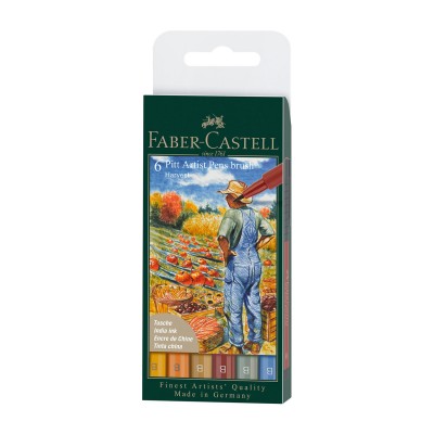 Faber-Castell Маркер-четка Pitt Artist, есен, 6 броя