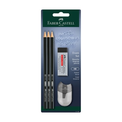 Faber-Castell Молив 1111, чернографитен, HB, 3 броя, с включени аксесоари Faber-Castell Молив 1111, чернографитен, HB, 3 броя, с включени аксесоари