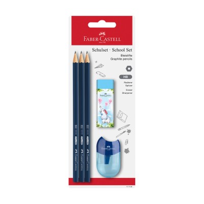 Faber-Castell Комплект моливи, острилка и гума 1111 School Set, асорти