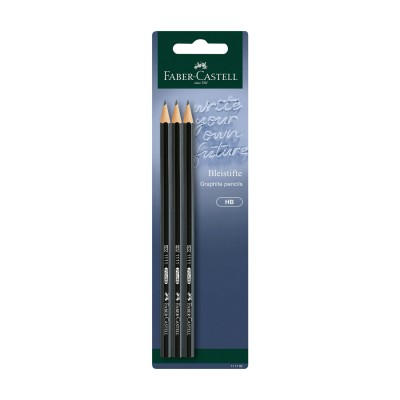 Faber-Castell Молив 1111, чернографитен, HB, 3 броя в блистер