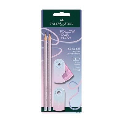 Faber-Castell Моливи Grip 2001, B, с острилка, Blushing sky, 2 броя