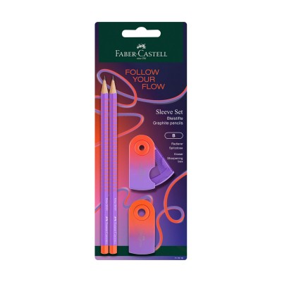 Faber-Castell Моливи Grip 2001, B, с острилка, Punchy melon, 2 броя Faber-Castell Моливи Grip 2001, B, с острилка, Punchy melon, 2 броя