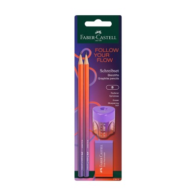 Faber-Castell Комплект моливи, гума и острилка Punchy melon Faber-Castell Комплект моливи, гума и острилка Punchy melon