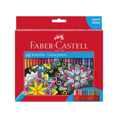 Faber-Castell Цветни моливи Замък, 60 цвята