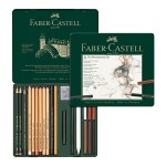 Faber-Castell Комплект моливи Pitt Monochrome, 21 броя в метална кутия Faber-Castell Комплект моливи Pitt Monochrome, 21 броя в метална кутия