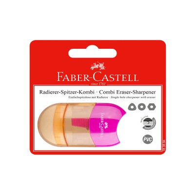 Faber-Castell Острилка Trend Combi, с гума, розова, в блистер Faber-Castell Острилка Trend Combi, с гума, розова, в блистер