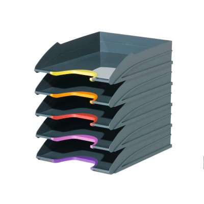 Durable Комплект хоризонтални поставки Varicolor, асорти, сиви, 5 броя Durable Комплект хоризонтални поставки Varicolor, асорти, сиви, 5 броя