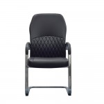 Посетителски стол RFG CRONO M, екокожа, до 150 kg, черен, 2 броя в комплект