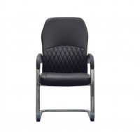Посетителски стол RFG CRONO M, екокожа, до 150 kg, черен, 2 броя в комплект