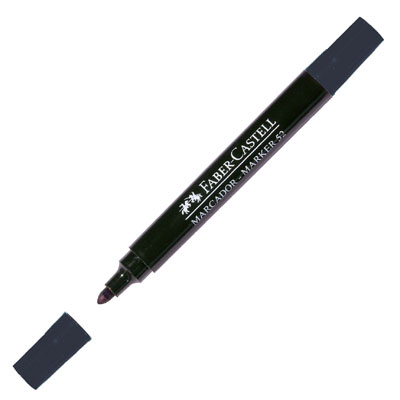 FABER-CASTELL ПЕРМАНЕНТЕН МАРКЕР ЧЕРЕН С ОБЪЛ ВРЪХ 